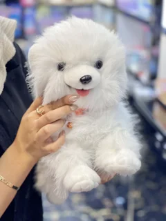 عروسک سگ حرکتی لمسی خوابیده ۳۵ سانت